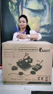 6 In 1 Combo Heat Press Machine Flatbed Cap Plate Mug(T-Shirt Press/Mug Press/Plate Press/Cap Press)