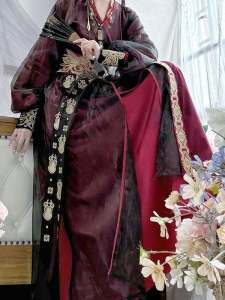 Original Hanfu Yifishiyi Star Elements Cross Collar Long Shirt Cool Male Warrior Style for Men And Women Spring Autumn