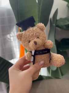 13cm Cute Graduation Bear Convocation Bear Plush Teddy Bear Plush Brown Convo Patung Graduasi Gift Doll
