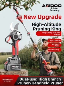 aridoo | Electric Pruning Shears Lithium Powered High-Reach Tree Branch Trimmer