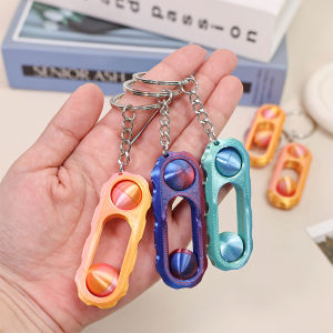 Fidget Spinner Keychain Anti-Anxiety Stress Relief Toy Portable Finger Rotation Fidget Toy Keyring for Adults Kids Autism