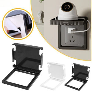 Socket Shelf Saving Space Black Wall Mounted Punch-Free Phone Wifi Router Holder Switch Storage Rack Home Bathroom Organizer