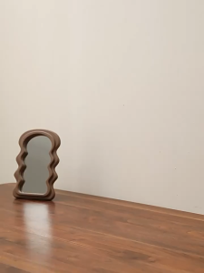 Three Layers Walnut Color Storage Display Solid Wood Shelf