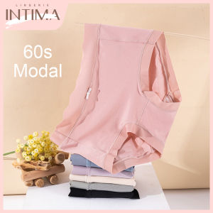 INTIMA Mid-Waist Panties for Women 60S Modal Non-Sense Comfortable Seamless Underwear High Stretch Antibacterial Crotch Plain Color Briefs