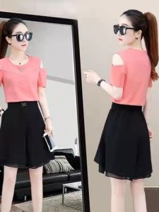 กางเกงขายาวผ้าชีฟองเอวสูงทรงหลวมสไตล์ลำลองสำหรับฤดูร้อน กางเกงขายาวทรงหลวมกระชับสัดส่วน แฟชั่นทันสมัย INS กางเกงขายาวทรงหลวม