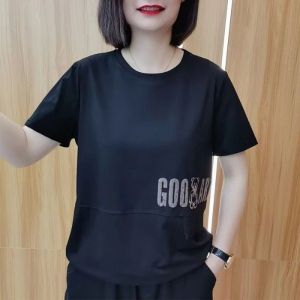 QIAOXIZI | Plus Size Loose Slimming Short Sleeve T-shirt