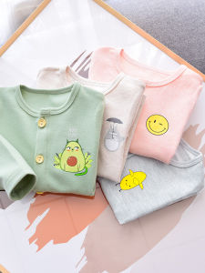 Pure Cotton Long Sleeve Open Cardigan Baby Underwear Comfortable Cotton Thick Autumn Clothes Childrens Base Layer Shirt