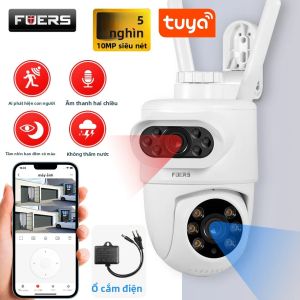 Camera An Ninh Ngoài Trời FUERS 5K 10MP Camera Kép Xoay/nghiêng 360 Độ Kết Nối Wi-Fi °   Theo Dõi Chuyển Động Hoạt Động Với Ứng Dụng Alexa Home Tuya Smart Màu Trắng