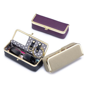 New Style Genuine Leather Glasses Storage Box Sunglasses Clip-On Bag Multifunctional Cosmetic Bag Jewelry Bag