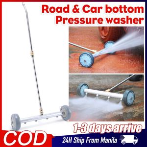 Undercarriage Cleaner Power Under Car Washer Stainless Steel Dual-use Presurewasher Heavy Duty Foam Sprayer High Pressure Water Broom with 2 Connecting Rods for Vehicle Road Cleaning