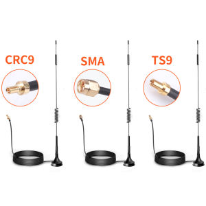 Kebidumei | 1.5m TS9 CRC9 SMA Male Connector 700-2700MHz GSM External Router Antenna 12dBi 2G 3G 4G LTE Magnetic Antenna