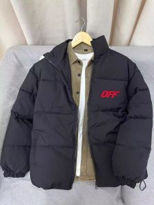 เสื้อแจ็คเก็ตผ้าฝ้ายพิมพ์ลายตัวอักษรสไตล์อเมริกันสตรีท ทรงหลวม ปกตั้ง หนา สำหรับผู้ชาย ฤดูหนาว แจ็คเก็ตผ้าฝ้ายแบบหนา ปกตั้ง