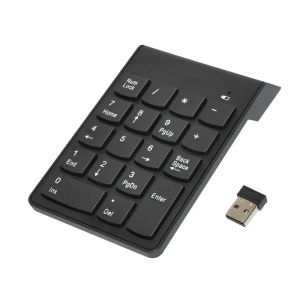 2.4G Wireless 18‑Key Mini Silent Numeric Keypad with USB Receiver Portable for Financial Accounting Laptop PC Desktop Notebook