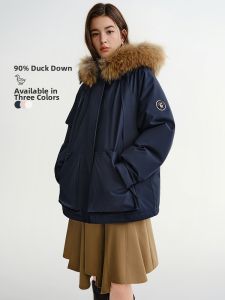 DUSHU | Fur Collar Parka Style Duck Down Winter Jacket