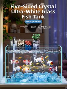 HUICHONG | Ultra-clear Glass Integrated Oxygenation Filter Fish Tank