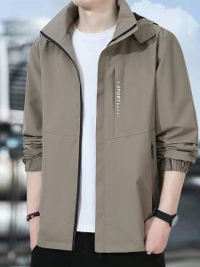 ROMON | Romon Mens Casual Hooded Jacket Windproof Climbing Workwear Large Size Spring Autumn New Style Fashionable Polyester Fiber