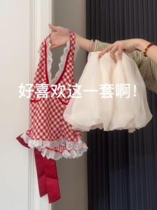 Spring Fashion Set Womens Red Plaid Crop Top High Waist Bloomer Skirt Two Piece Set Elegant Style V Neck Short Pants