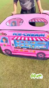 "Local Stock" Kids Pop up Tent Cartoon with Carry Bag  Bus Popup Tents for Kids Carton Foldable Strong ChildrenS Game Tent Play House Outdoors Indoor for Girls Boys