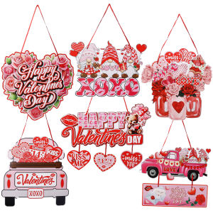 Pink Cartoon Valentines Day Hanging Ornaments Romantic Atmosphere Pendant for Anniversary Party Wedding Decoration