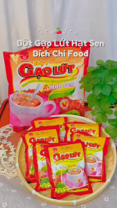 Combo 5 Bịch Bột Gạo Lứt Hạt Sen Bích Chi - Không Đường và Có Đường - Bịch 10 Gói Lẻ