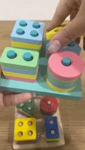 Mainan Puzzle Anak Kayu Edukasi Montessori - Mainan Kayu Edukasi Shape Sorter