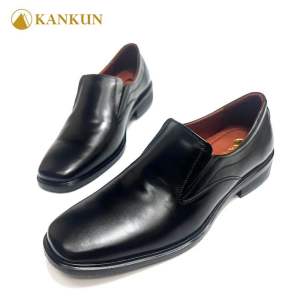 KANKUN Formal leather shoes รองเท้าคัทชูหนังแท้ เกรดพรีเมี่ยม ทรงทางการ รูปแบบสวม สีดำสุภาพ สวยดีไซน์ทันสมัย หนังนิ่ม พื้นนุ่มพิเศษ
