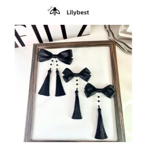 Multi-Color Crystal Fringe Butterfly Knot Brooch Pin Traditional Chinese Cheongsam Dress Decoration Fashionable Accessory Pin