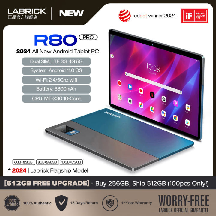 2024 【TOP6】LABRICK R80 Pro Tablet PC 10.1 Inches Android 11 8800mAh 5G ...