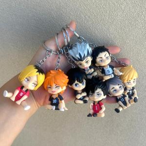 Q Version Volleyball Boy Keychain Toy Key Holder Backpack Decoration Resin Material Cartoon Series Anime Surrounding Gift