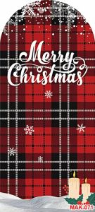 VIKAMA Christmas Themed Arch Backdrop Cover Red And Black Tartan Snowflake Christmas Element Party Photography Decor Backdrop
