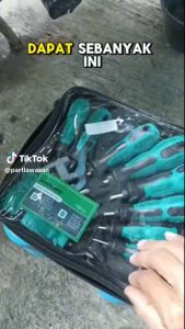 DIKIRIM CEPAT 1O IN 1 Obeng magnet Plus Mines Super Kuat ketok Set lengkap multifungsi - Taffware