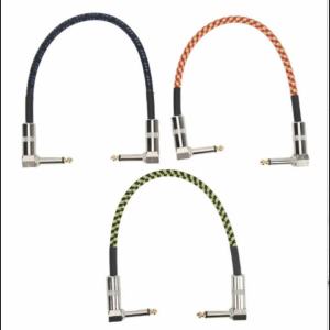3Pcs Guitar Effect Pedal Patch Cable AUX Cable 6.35mm Cord Low Noise Shielded Audio Cable Electric Guitar Color Braided Cable