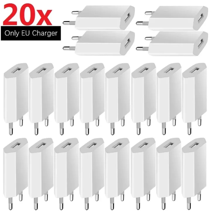 10/20Pcs Mini Portable 5V 1A Eu AC Usb Wall Charger Plug Adapter For IPhone 7 8 13 14 for Samsung for Xiaomi Charger Plug