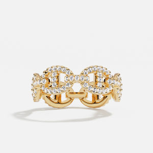 White Chain Ring Link Design