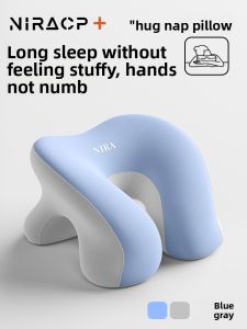 School Napping Pillow Childrens Desk Sleep Aid Pillow Student Neck Support Memory Foam Filled Pink Pure Texture Pillow