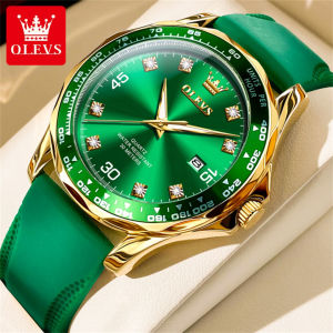 OLEVS 9988 Men Sport Quartz Watch Gift Round-dial Rubber Watchband Wristwatch Calendar
