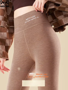 MiiOW | High Waist Thickened Fleece Womens Autumn Pants Silk Warmth Bamboo Fiber Elastic Waist Long Pants For Winter Underwear