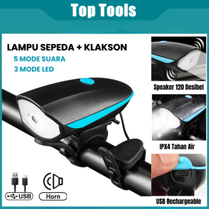 Lampu Sepeda Dengan Klakson Tahan Air Dan Tahan Hujan Sepeda Dapat Diisi Ulang Super Terang