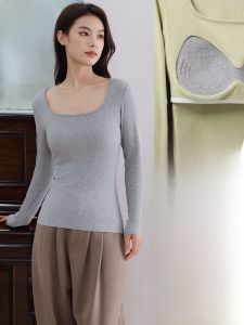 MiiOW | Cat Woman Sleepwear Long Sleeve Home Clothes For Women Anti-Bulge Thread Design With Chest Pad Can Be Worn Outside Thin Autumn