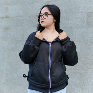 Hoodie wanita zipper oversize korea style terbaru