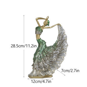 European Creative Resin Peacock Dancer Figurine