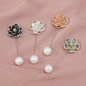 Tulip Pearl Micro-Set Single-Row Brooch Pin Womens Street Fashion Versatile Accessories Safety Pin Scarf Pin Other Style