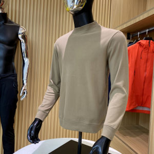 New Autumn Winter Mens Comfortable Warm Casual Neck Sweater Fine Deutsch Velvet Long Sleeve round Neck Solid Color T-shirt