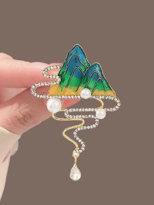 เข็มกลัดรูปภาพศิลปะโบราณ จีนแผ่นดินใหญ่ ขนาดเล็ก เครื่องประดับแฟชั่นสำหรับผู้หญิง เครื่องประดับแฟชั่นแบบย้อนยุค