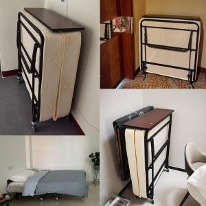 Advanced Hotel Extra Bed Foldable Single Temporary Bed with Wheels for Guest Houses Residential Furniture Leisure Beds