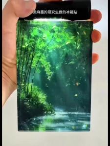 Rừng Tre Acrylic Nam Châm Gắn Tủ Lạnh Nghệ Thuật Cát Bộ Sưu Tập Móc Khóa Trang Trí Trang Trí Đồ Trang Trí Thú Vị Trang Trí Vẽ Tranh Trung Quốc Đại Lục