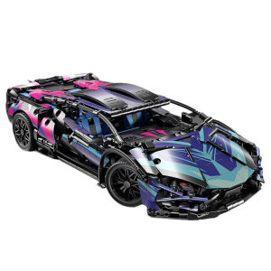 Boys Lamborghini sports car mechanical group building block toy compatible with Lego particle car model Christmas birthday gift