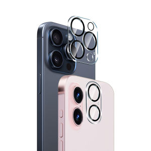 กระจกเลนส์กล้องถ่ายรูป2ชิ้นสำหรับ iPhone 16 Pro Max 16 Pro 16 Plus 16เลนส์ครอบคลุมเต็มจอฟิล์มเลนส์ป้องกันความใสระดับ HD สำหรับ iPhone 16 Pro อุปกรณ์ตกแต่งรถ