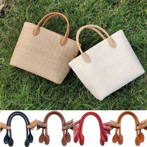 2Pcs 41cm Pu Hand-Sewn Heart-Shaped Handbag Strap DIY Simple Single Shoulder Bag Strap Knitted Bag Detachable Strap
