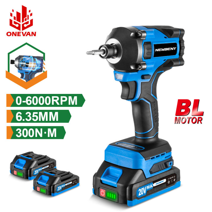 300N.m Brushless Electric Screwdriver 1/4 inch 3 Gears Cordless